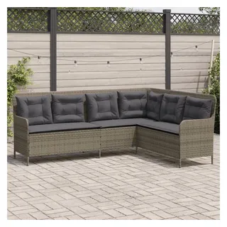 vidaXL Garten-Lounge-Set L-Form grau