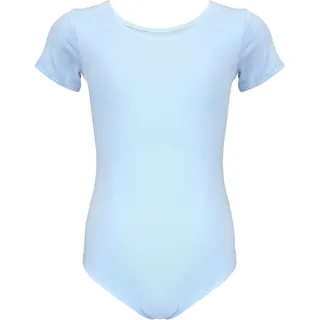 Aquarti Mädchen Kurzarm Ballettanzug Einfarbig, Farbe: Hellblau, Größe: 116 - 116