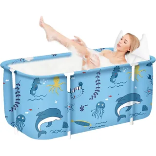 Faltbare Badewanne für Erwachsene, 132 x 68 x 47 cm, Dampfeimer für Sauna, Dusche und Eisbad, tragbar, nicht aufblasbar