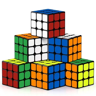 ROXENDA Zauberwürfel Set, Speed Cube Set [6er Pack]- Einfaches Drehen & Glatt Spielen, Super Geschenk IQ-Spiele für Kinder (Classic)