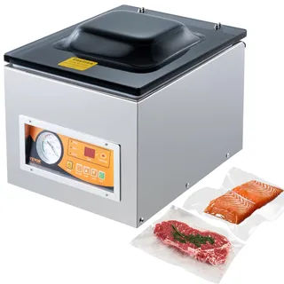 Vevor Kammer-Vakuumierer 260 W Vakuumiergerät für feuchte Lebensmittel Fleisch Marinaden usw. kompakte Größe mit 26 cm Versiegelungslänge Anwendung in der privaten Küche und im gewerblichen Bereich