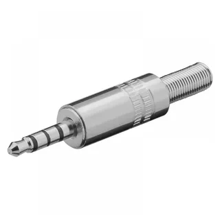 goobay Klinkenstecker, 3,5 mm, stereo, Metallgehäuse, 3.5 mm, Silber,