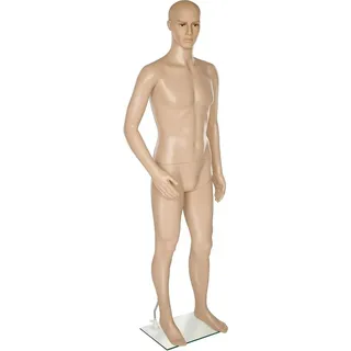 Tectake tectake® Schaufensterpuppe, aus Kunststoff, lebensechte Proportionen, Glasplatte mit Wadendorn