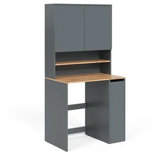Vicco Waschmaschinenschrank Anthrazit, Honigeiche, Holzwerkstoff, 3 Fächer, Rechteckig, 93.6x88.2x60.3 cm Waschküche, Waschmaschinenschrank