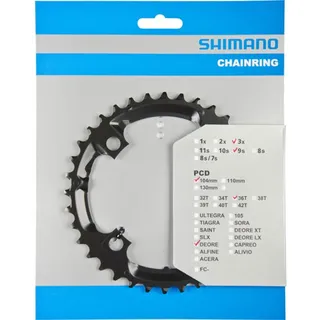 Shimano Deore FC-M590 Kettenblatt, schwarz, 104 mm EU