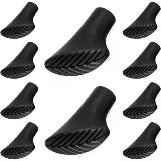 10x Nordic Walking Pads Universal Gummipads Gummipuffer Ersatzfüße schwarz