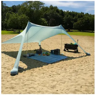 yourGEAR your GEAR Cameo Beach Shelter 3 x 3 m Strandmuschel, 8 Personen Strandzelt, UV 50+ Sonnenschutz, Sonnensegel mit Sandtaschen, Heringen, Aluminium Aufstellstangen, Strand Garten Picknick