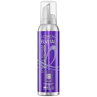 L'Oréal Paris Elvital Styliste Schaumfestiger, XXL-Volumen und Anti-Platt-Effekt, Ultra-starker Halt, Ohne Parabene, Schaumfestiger Volume-Collagen, 150ml