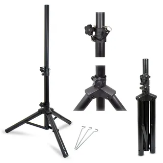 1,2m Dreibein Stativ Stahl für Sat Anlage mit 3x Zeltheringe SAT Tripod Ständer Satelliten Schüssel Halterung Antennenstativ für Camping, Balkon, Garten, Terrasse, Wohnmobil (Stahl)