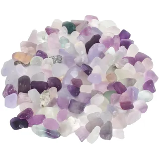 Colexy 100g Trommelsteine Mini Edelsteine Chips Heilsteine Kristall Steine Vase Füller Aquariumsand Blumentopf Deko Sand Steine für Sukkulenten Terrarium DIY Schmuckherstellung (Fluorit)