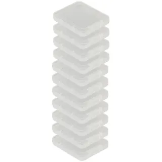 Poppstar Aufbewahrungsbox Compact Flash Speicherkarten Schutzbox (10 St), transparente Aufbewahrungsbox für den Transport weiß