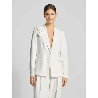 Regular Fit Blazer mit floralen Applikationen, Ecru, 46