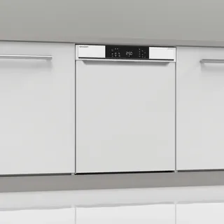 Sharp Unterbaugeschirrspüler QW-NA1CU47DW-DE - weiß/edelstahl, 60 cm