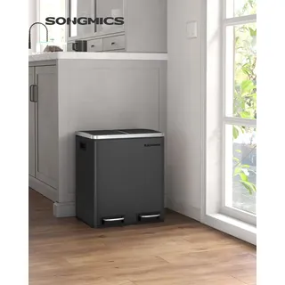 Songmics Mülltrenner 2 x 15,0 l schwarz