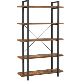 VASAGLE Bücherregal 105 x 33,5 x 177,5 cm Vintagebraun/Schwarz