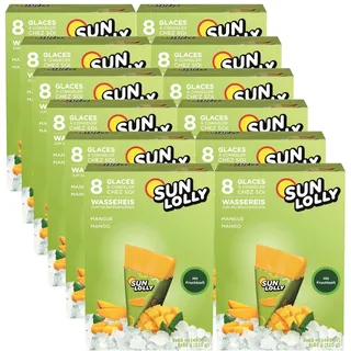 Sunquick sun lolly Wassereis Mango 8 x 60ml mit Fruchtsaft (12er Karton Pack)