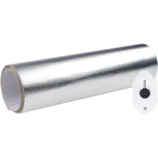 Aluminisierte Hitzeschutzfolie, 60x100cm Hitzeschutzfolie Selbstklebend | Hitzeschutzmatte Selbstklebend Rückseite, Isolierfolie Dämmfolie, Hoher Temperaturschutz H: 1mm Temperaturbeständigkeit 800°C