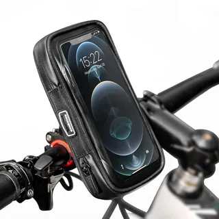 ROCKBROS Fahrrad Handyhalterung Wasserdicht Motorrad Handyhalter 270°Drehbarem Fahrradhalterung Fahrrad Lenkertasche für 4.7-6 Zoll Smartphone Mit Schultergurt Umhängetasche