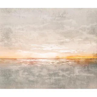 murando Fototapete selbstklebend Landschaft 245x175cm Foto Tapete Tapetenfolie Möbelfolie Wandverkleidung Wandtapete Motivtapeten Bildtapete Wohnzimmer 3d Effekt Modern Betonoptik Meer Sonnenuntergang