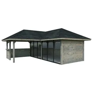 Palmako Pavillon Bianca 24,9 m2 Set 222 Slide grau tauchgrundiert