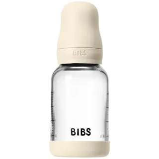 Bibs Baby Glass Bottle Silicone Antikolikflasche mit Silikonsauger Ivory 240 ml