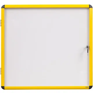 Bi-Office Schaukasten Ultrabrite - 6 x A4 - magnetisch, mit gelber Alurahmen