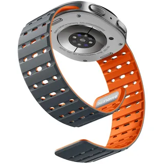 Bandletic Magnet Armband kompatibel mit Samsung Galaxy Watch 8 40mm 44mm/ 8 Classic 46mm Weiche Silikon Ersatzbänder für Männer Frauen, Sport Atmungsaktive Bänder Grau Orange