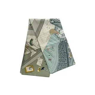 Hermès Tücher & Schals - Hermes Carre 90 MYSTERE AU 24 Silk Scarf Grey Full - Gr. unisize - in Bunt - für Damen