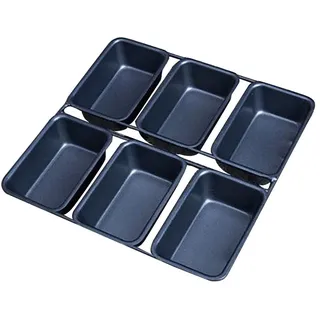 Leisurealeaneag Mini-Kastenform mit 6 Mulden, antihaftbeschichtet, Backform, Mini-Desserts, Brot, Backform