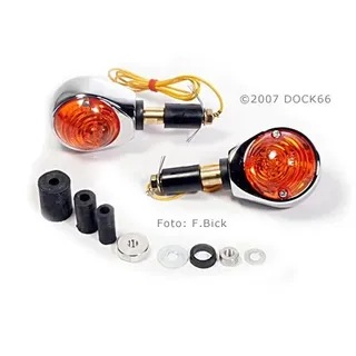 Dock66 Bullseye Lenkerblinker chrom 22mm, 1", Alu
