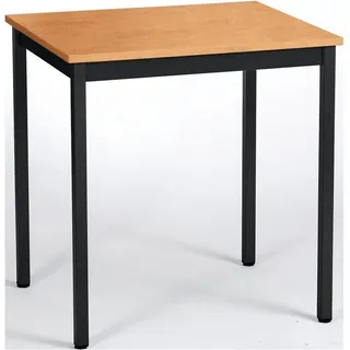 Sodematub Mehrzwecktisch buche, schwarz rechteckig, Vierkantrohr schwarz, 70,0 x 60,0 x 74,0 cm