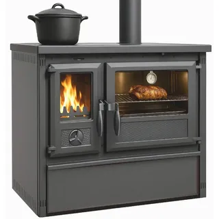 TRGO Festbrennstoffherd Küchenofen Modell Forno - gussgrau - 6 kW, 6 kW