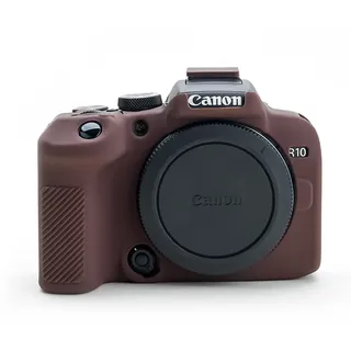 EOS R10 Tasche, MUZIRI KINOKOO Silikon Schutzhülle Kompatibel für Canon EOS R10 Kamera mit Leichtem Weichem Gummi Einfache Tragetasche - Kaffee