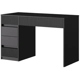 Vicco Schreibtisch Omira Schwarz, 120 x 55 cm mit 5 Schubladen,