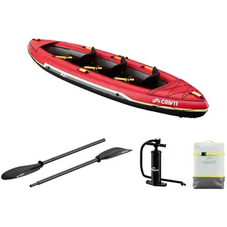 CRIVIT Kajak aufblasbar Touring Paddelboot Schlauchboot Luftkajak 3-Sitzer