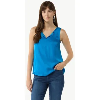 comma Muskelshirt T-Shirt Ärmelloses Shirt aus Viskosemix mit Tunika-Ausschnitt blau 32