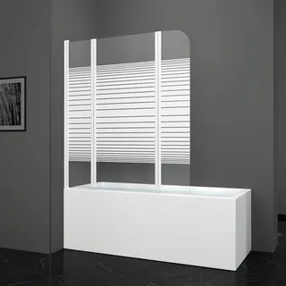 Aurlane Badewannenfaltwand White Elegance 1 Weiß 75 cm x 140 cm 1-flügelig