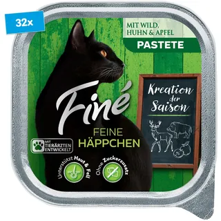 Finé Feine Häppchen Kreation der Saison Pastete mit Wild, Huhn & Apfel 100 g, 32er Pack