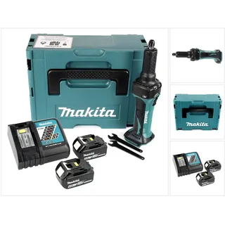 Makita DGD 800 Geradschleifer 18V + 2x Akku 4,0Ah + Ladegerät + Makpac