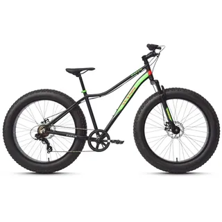 WYNN Fatbike 26 Zoll FAT1.0 schwarz-rot Rahmenhöhe 46 cm 7 Gänge - Schwarz