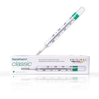 GERATHERM Classic Fieberthermometer Analog Ohne Quecksilber und Batterien - Thermometer Made in Germany