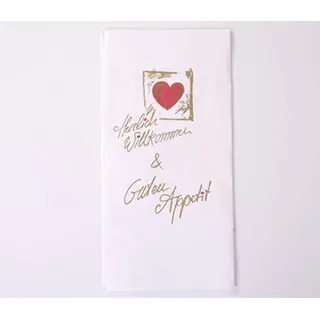 Everflag Restaurant-Servietten Herzlich Willkommen & Guten Appetit 25er Pack