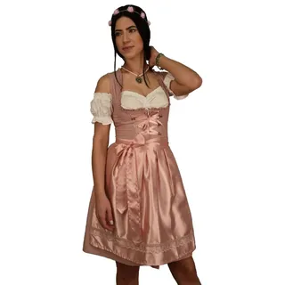 Golden Trachten Dirndl Set Trachtenkleid Rosa Weiß gepunktet Gr 34 bis 42 517GT (38) - 38
