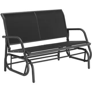 Tectake Schaukelbank Greta 2-Sitzer sanfter Schaukelmechanismus, 121 x 72 x 86,5 cm