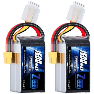 Zeee 4S LiPo Akku 1500mAh 14,8V 120C mit XT60 Steck(2 Packungen)