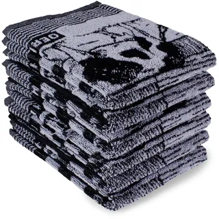 DoubleDry Baumwolle-Küchentücher - 50x50 cm, Frottierstoff - Oeko-TEX Zertifiziert, hochqualitative saugfähige Küchenhandtücher – Kuhmuster, weich & langlebig für den täglichen - Kuh, Schwarz