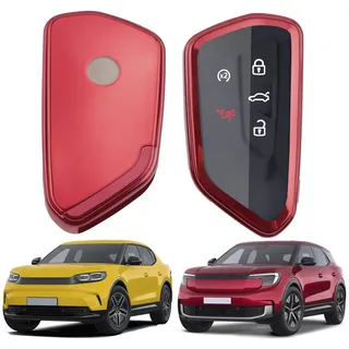 GFWGTS Schlüsselhülle Kompatibel mit 2025 2026 Ford Explorer EV / Capri EV, TPU Schlüsselschutz Hülle für Explorer Electric, Key Cover Auto-Schlüssel für Capri EV Zubehör (Rot)