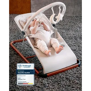 KUNU® Babywippe Neugeborene bis 24 Monate - Sichere Baby Wippe mit praktischer Tragetasche - Faltbare Wippe Baby inkl. Newborn-Einsatz - Natürliches Wippen ab Geburt - Pflegeleicht & Schadstofffrei