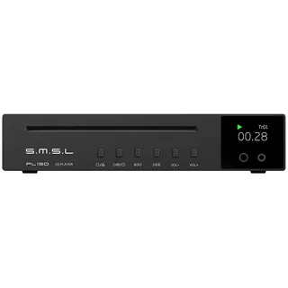 SMSL PL150 CD-Player mit hoher Leistung, CS43198 D/A-Chip, Standard/MQA-CD/HDCD-CDs, mit RCA/3,5-mm- und 4,4-mm-Kopfhörer-/Opt-/koax-Ausgang, für Fahrzeug/Laptop/TV/PC, CD-Player-Verstärker (Schwarz)