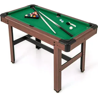 COSTWAY Billardtisch, Billlard Tisch aus Holz mit Zubehör, Pooltisch mit 2 Queues, 2 Kreiden & Dreieck & Bürste Tischbillard Billard-Spiel 122x61... - Grün